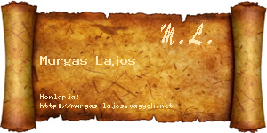 Murgas Lajos névjegykártya